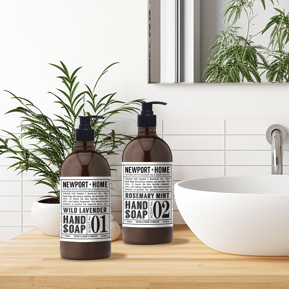 Newport Home Hand Soap with Coconut and Essential Oils, Set of 4