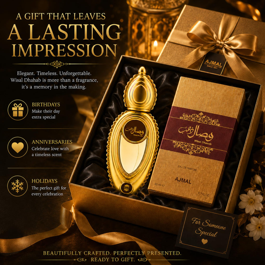 Ajmal Wisal Dhahab Eau de Parfum with Honey Oud & Musk, 1.7 fl oz