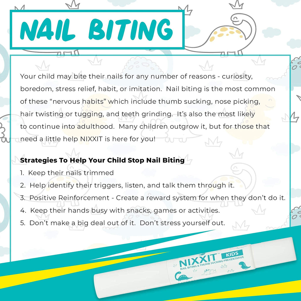 NIXXIT Nail Biting Treatment Pen for Kids, Bitter Non-Glossy Formula
