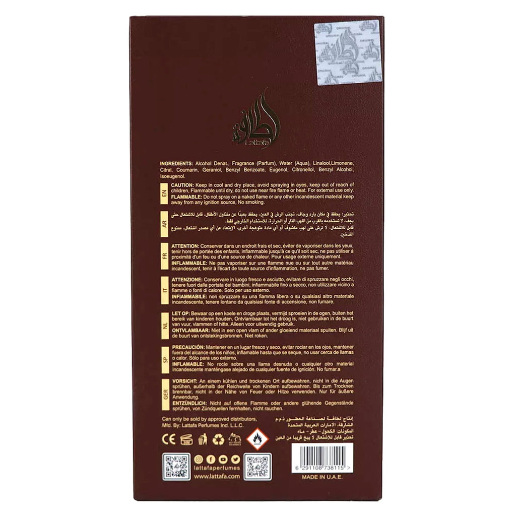 Lattafa Eternal Oud Eau De Parfum Spray, 3.4 Ounce, Unisex