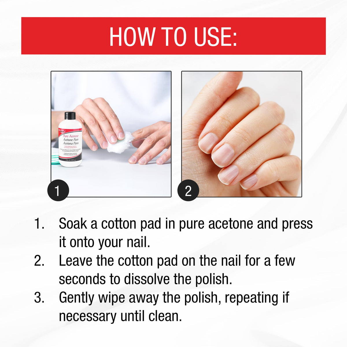 Supernail Pure Acetone Nail Polish Remover, 8 oz Pack of 6