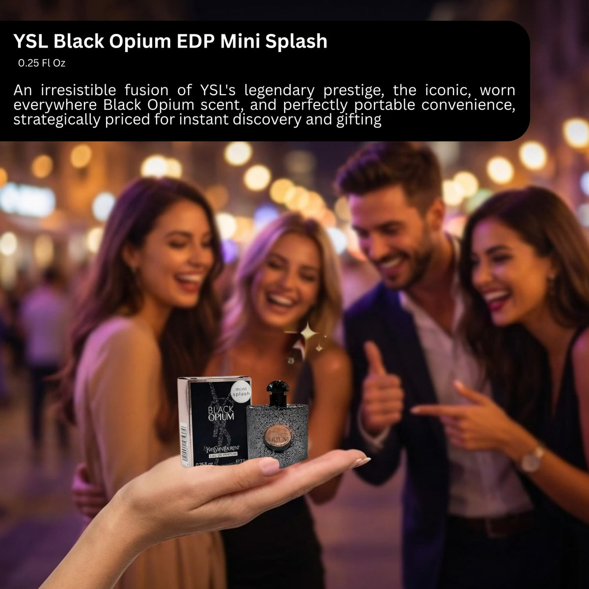 Yves Saint Laurent Black Opium Mini Perfume for Women, 0.25 Oz