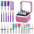 Cellentool 25-Piece 3/32 Inch Nail Drill Bits Set with Storage Box