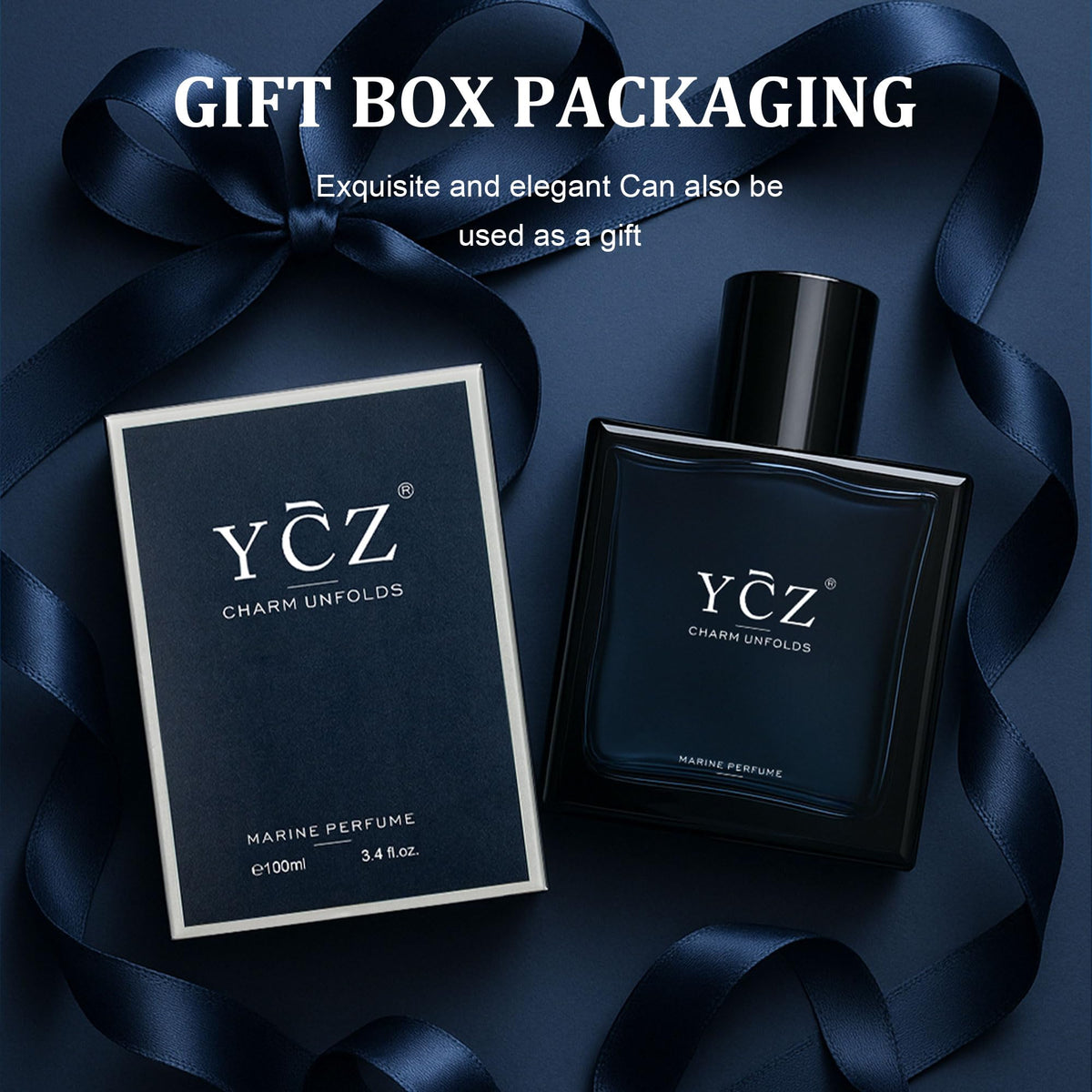 Ycz Midnight Marine Eau de Parfum for Men, 3.4 Fl Oz Fresh Marine Woody Cologne