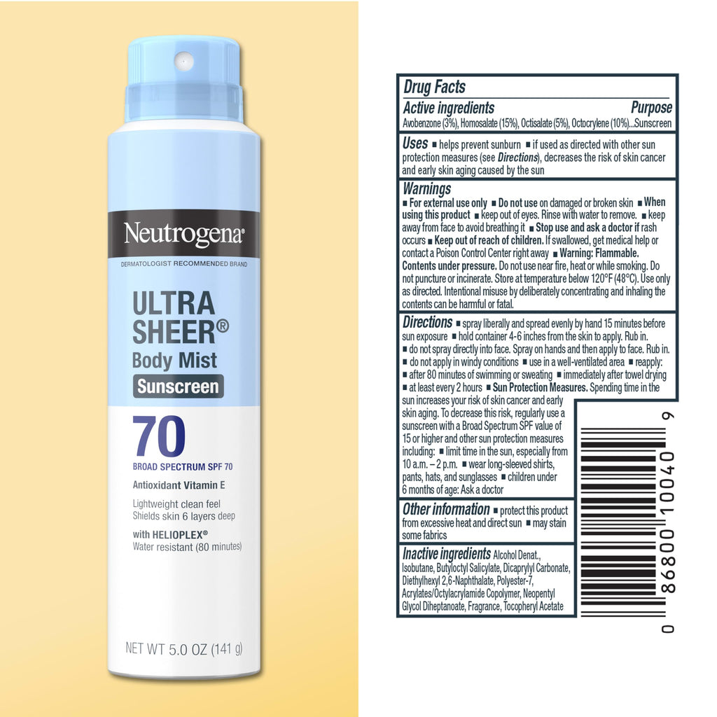 Neutrogena Ultra Sheer Dry-Touch SPF 70 Sunscreen Spray