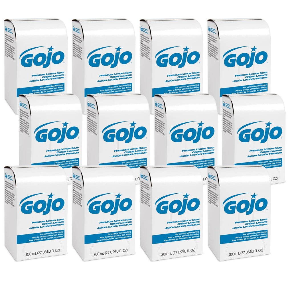 GOJO 800 Series Premium Lotion Soap Refill, Waterfall Scent, 12 Pack