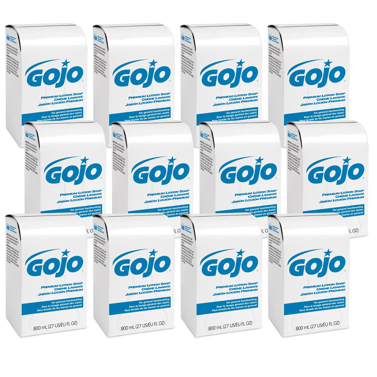 GOJO 800 Series Premium Lotion Soap Refill, Waterfall Scent, 12 Pack