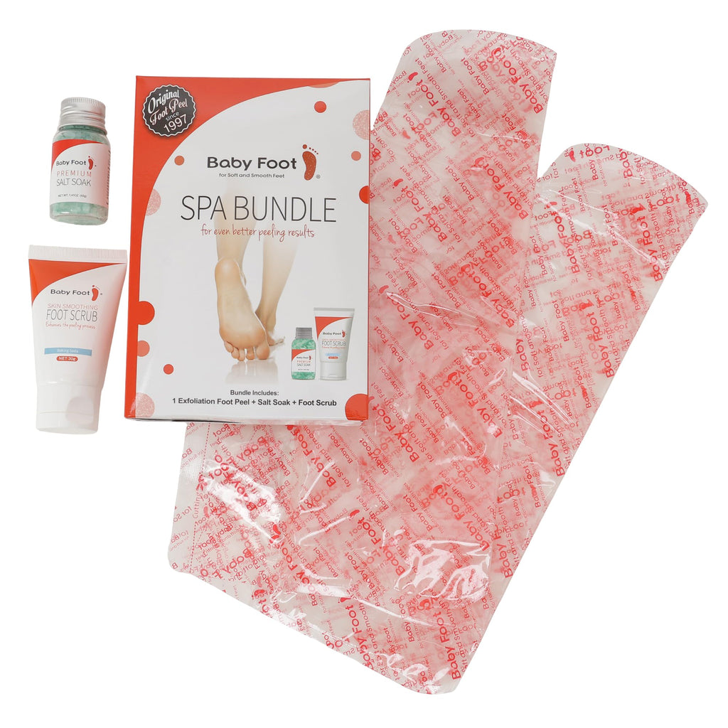 Baby Foot Exfoliation Bundle Set with Foot Peel, Salt Soak and Scrub