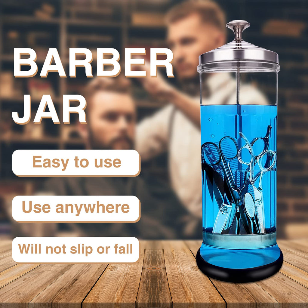 Barber Disinfectant Jar with Removable Stainless Steel Basket, 50.7 oz