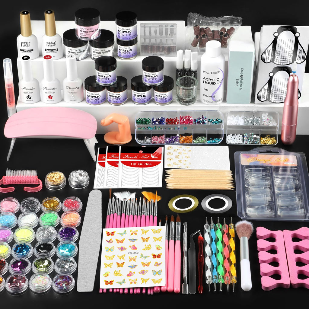 Acrylic Nail Kit for DIY Nail Art, Beginner-Friendly Color Collection