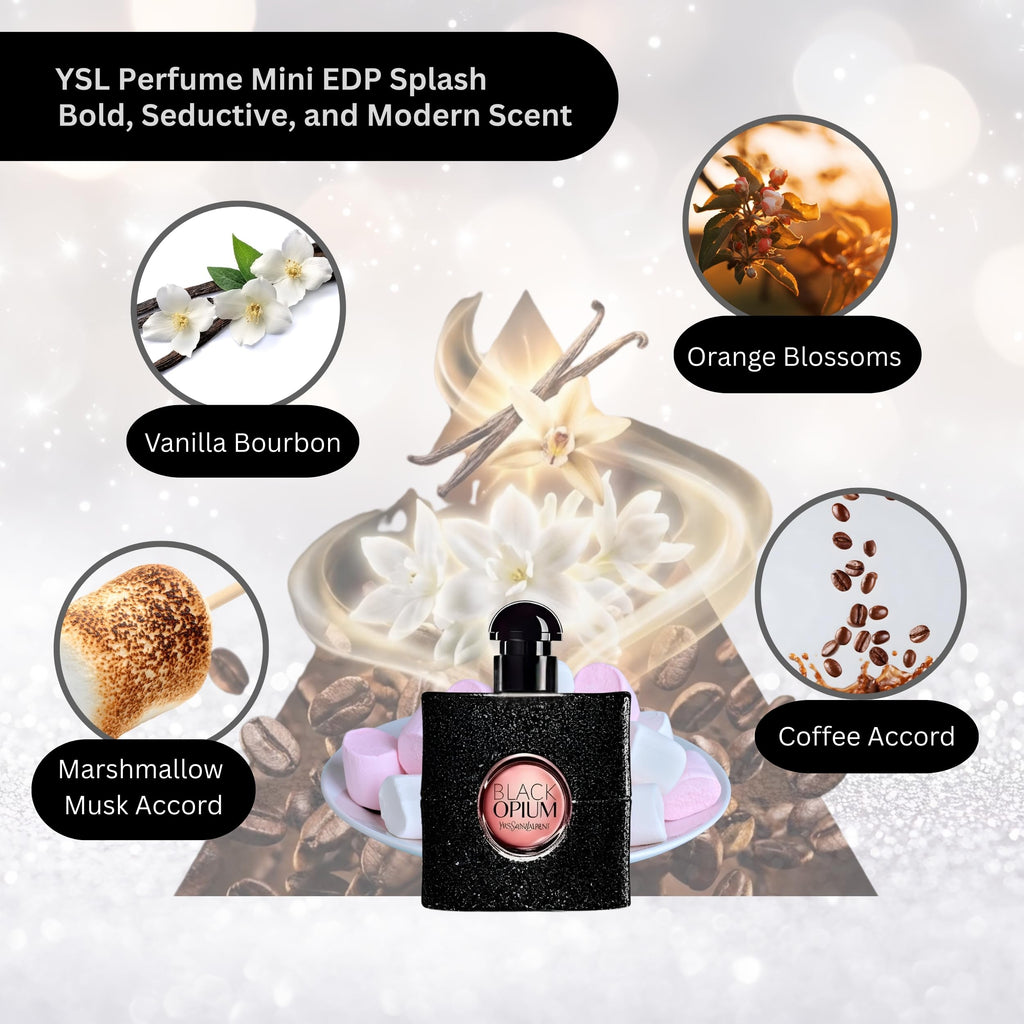 Yves Saint Laurent Black Opium Mini Perfume for Women, 0.25 Oz