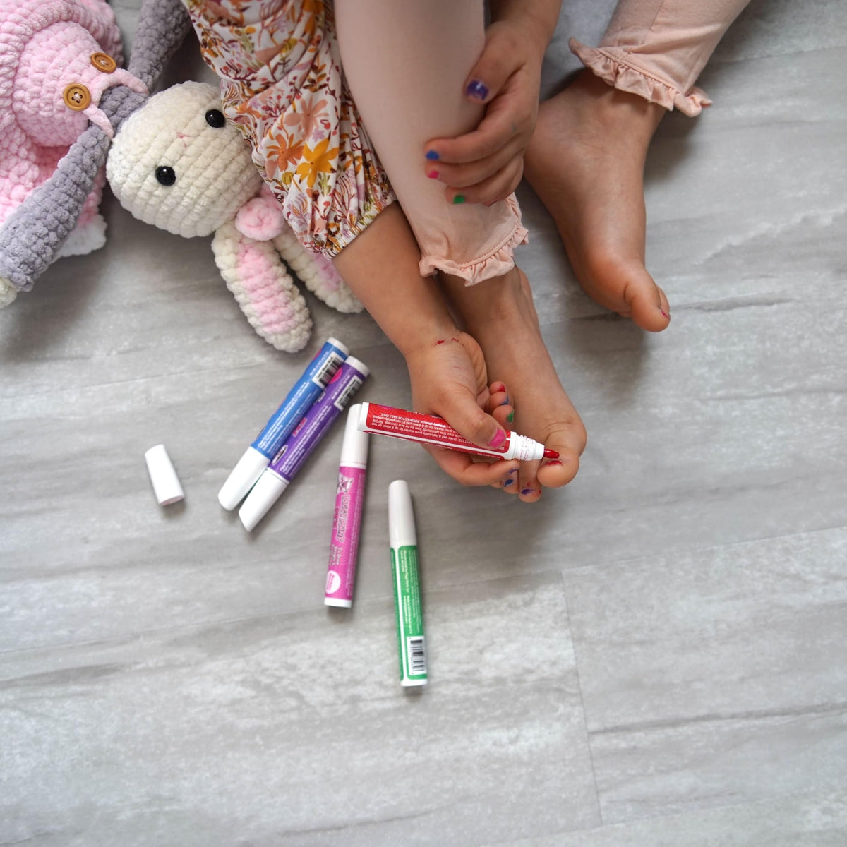 Piggy Paint Nail Polish Pens, 3-Pack Bright Bunch, Non-Toxic Water-Based Kids Nail Art
