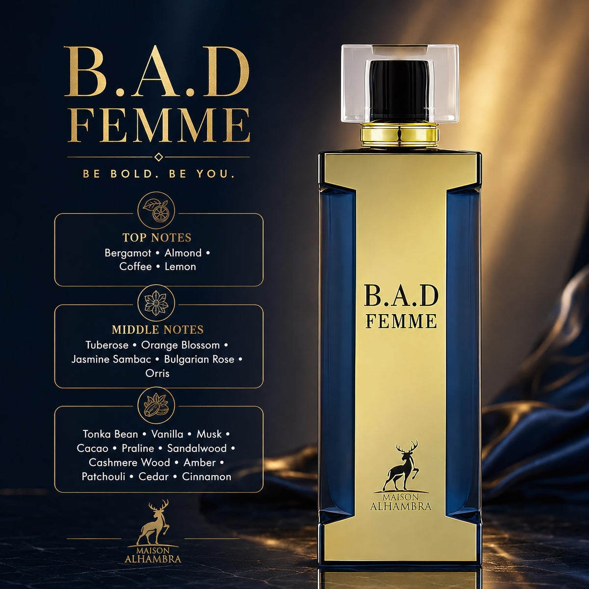 B.A.D by Maison Alhambra for Women Woody Floral Spicy Eau de Parfum