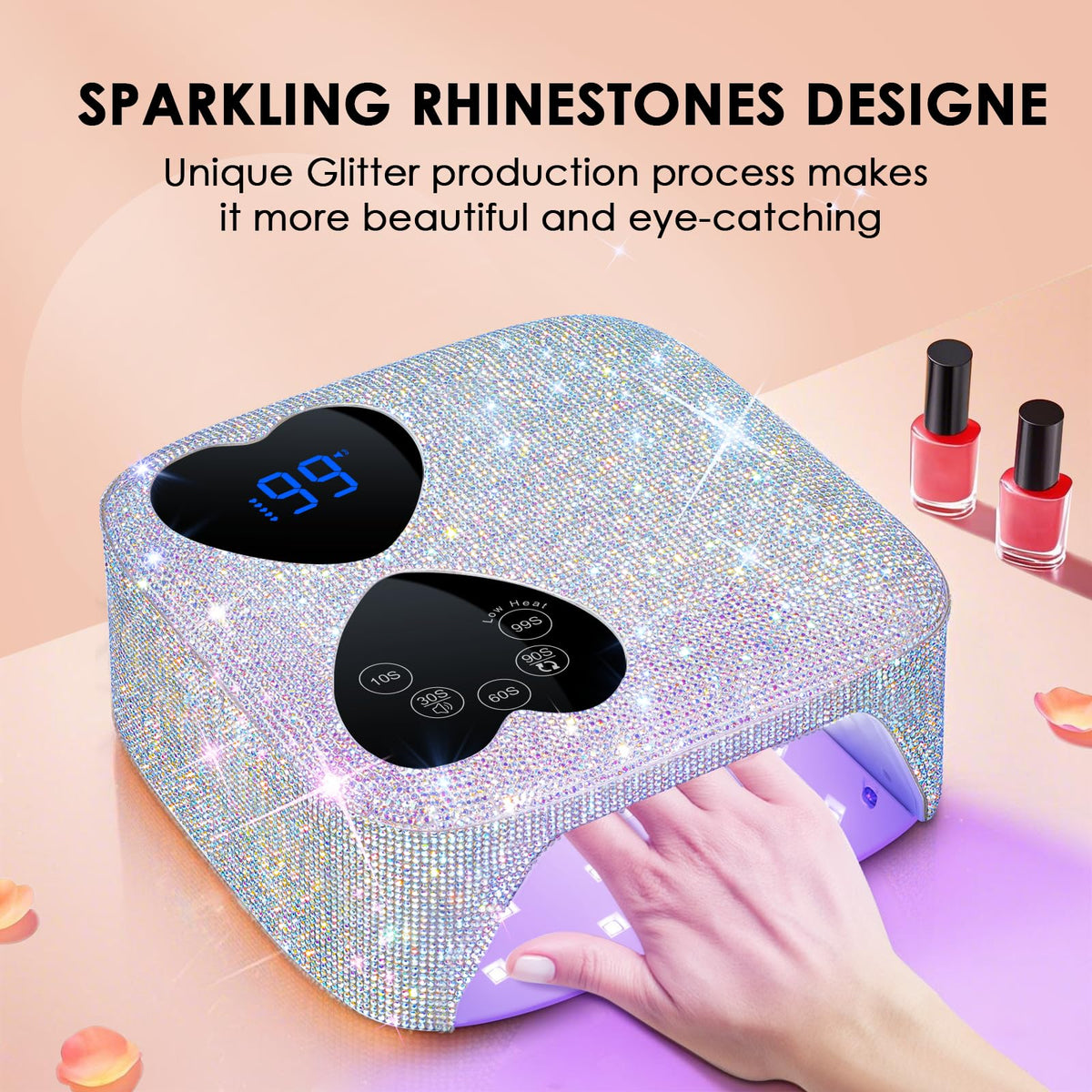HUITINE 80W Cordless UV LED Nail Lamp for Gel Polish