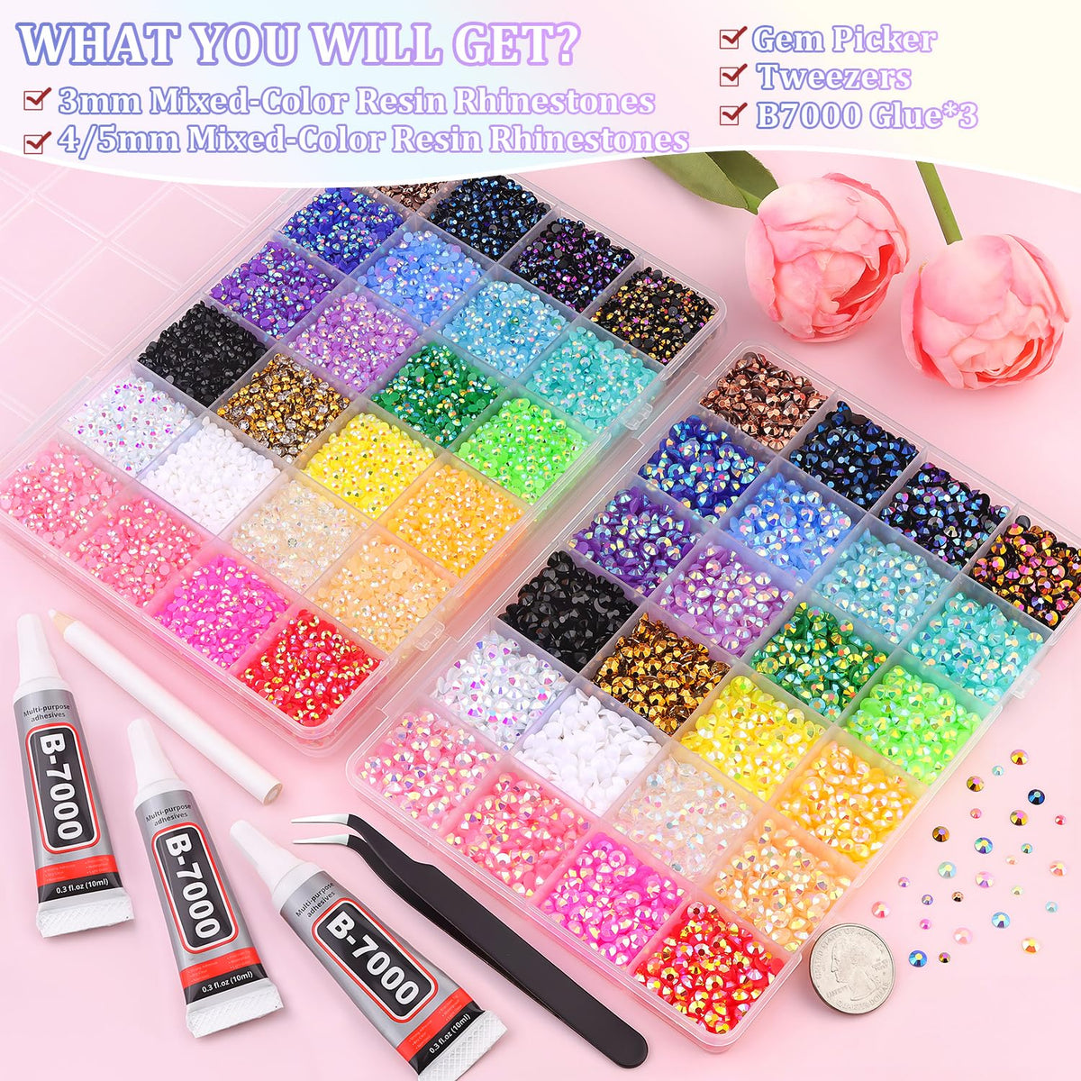 Flatback Resin Rhinestones for DIY Crafts