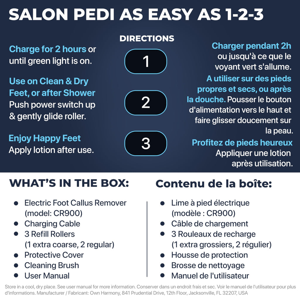 Own Harmony Electric Callus Remover, Rechargeable Foot File