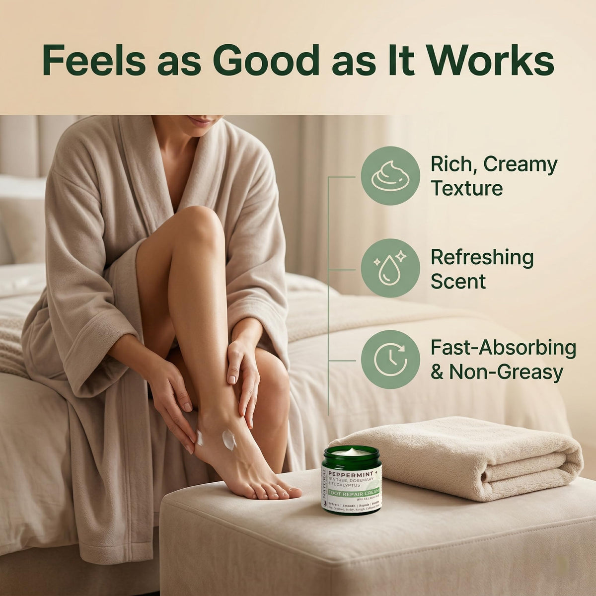 Natural Escapes Peppermint Foot Cream with 5% Lactic Acid