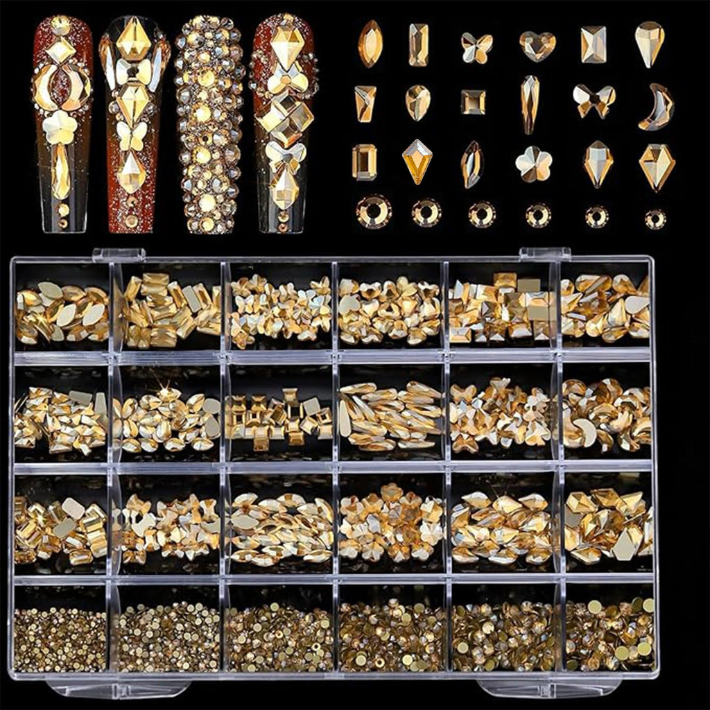 AMLAVIFISH Flatback Nail Art Rhinestones Kit