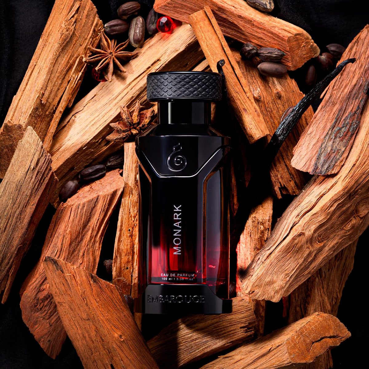 EMBAROUGE Monark Eau de Parfum, Woody Spicy Smoky Fragrance for Men