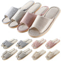 Mepase 8 Pairs Washable Open Toe House Slippers with Nonslip EVA Sole