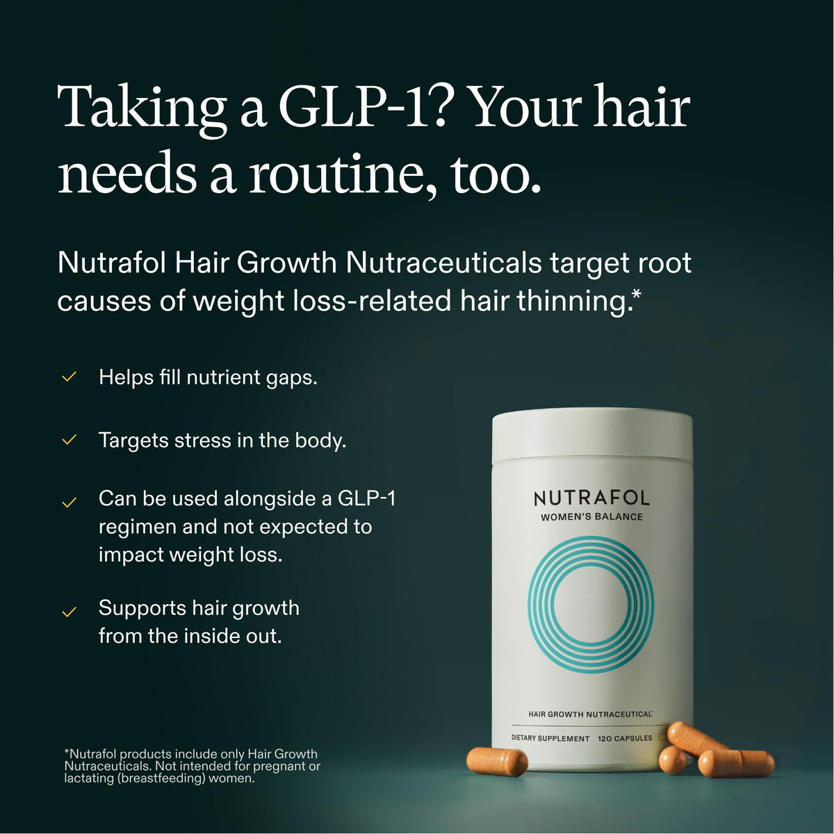 Nutrafol Women's Balance Hair Growth Supplements, 120 Count