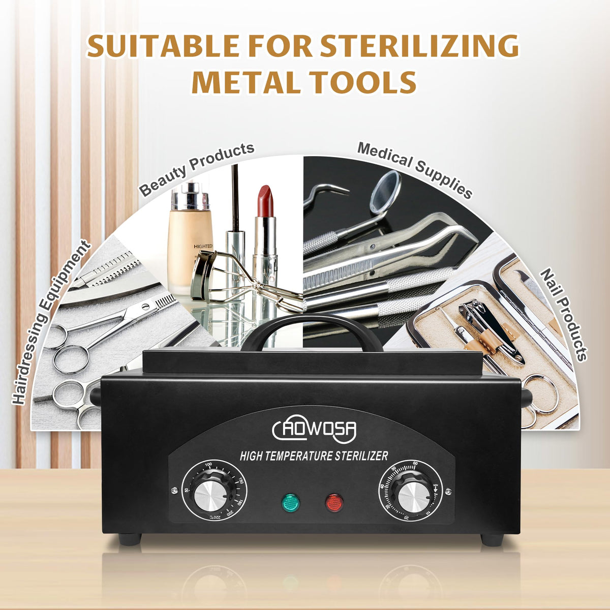 AOWOSA 2L High Temperature Dry Heat Metal Tool Cleaning Box