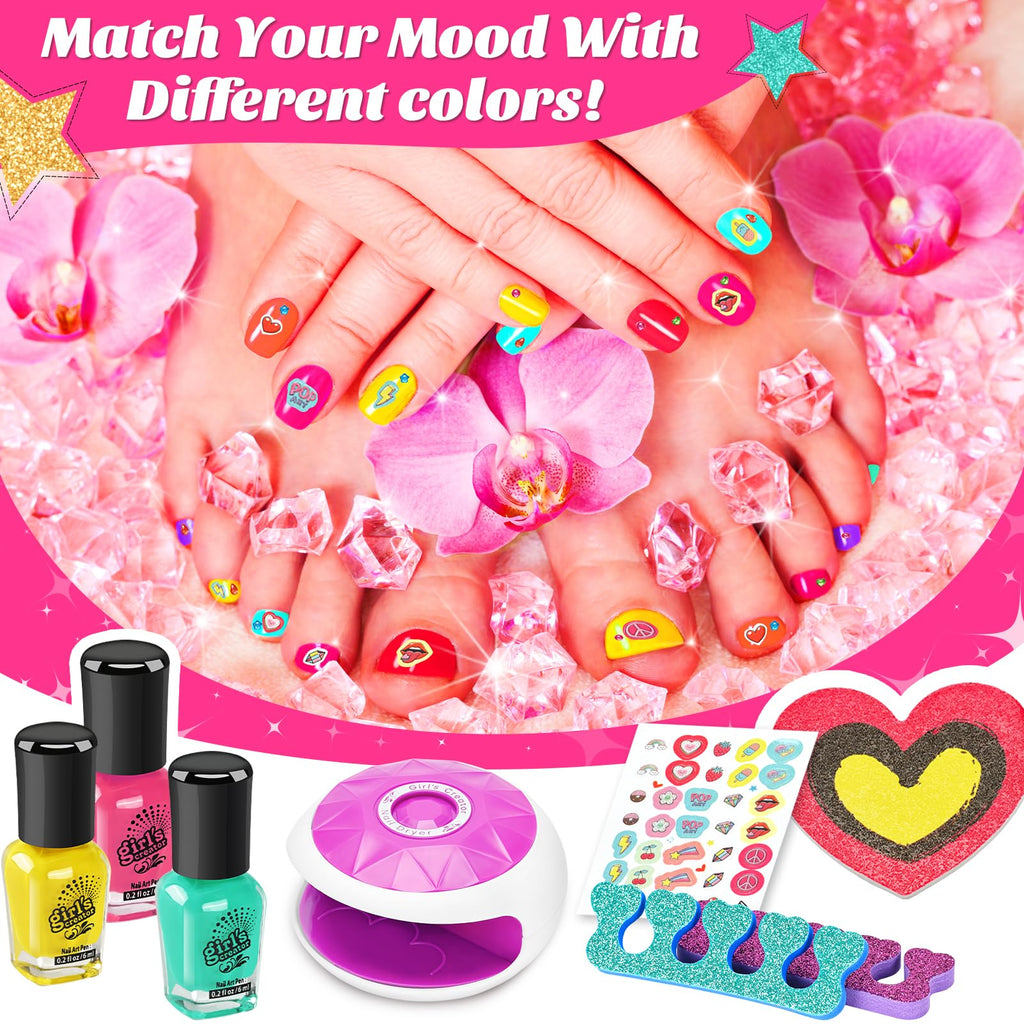 Kids Spa Day Kit with Foot Spa, Nail Dryer & Bath Bombs