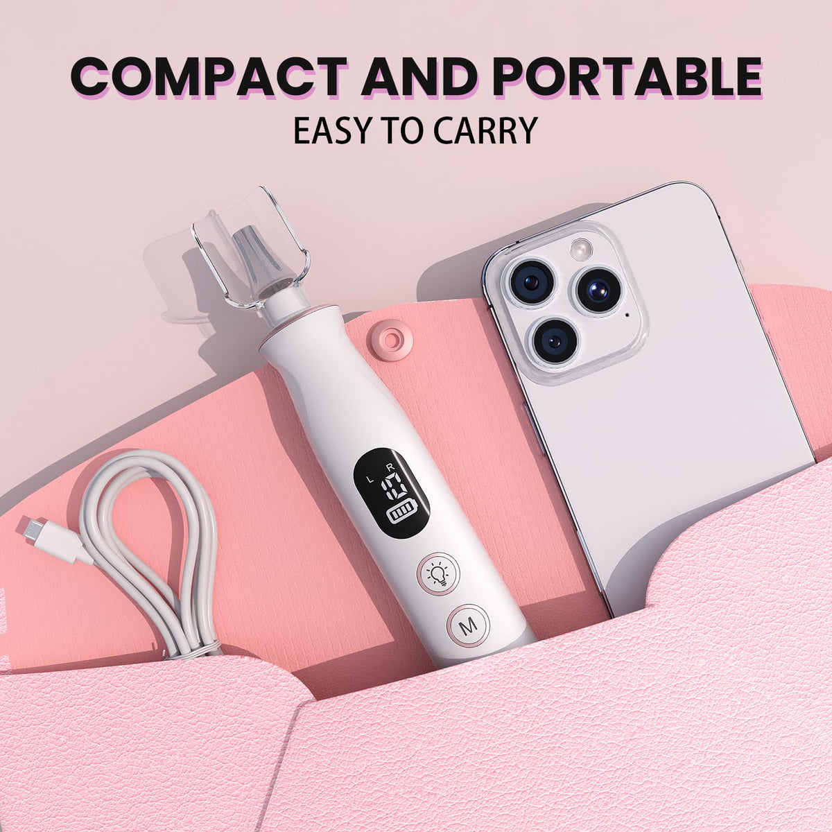 Electric Nail Drill, Cordless Rechargeable Nail File Kit for Manicure & Pedicure