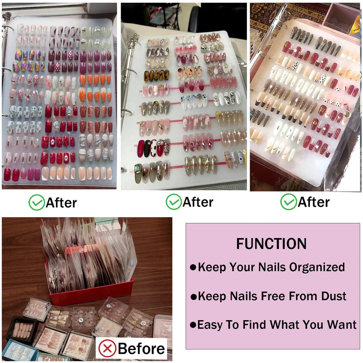 Clear Press-On Nail Organizer and Storage Display