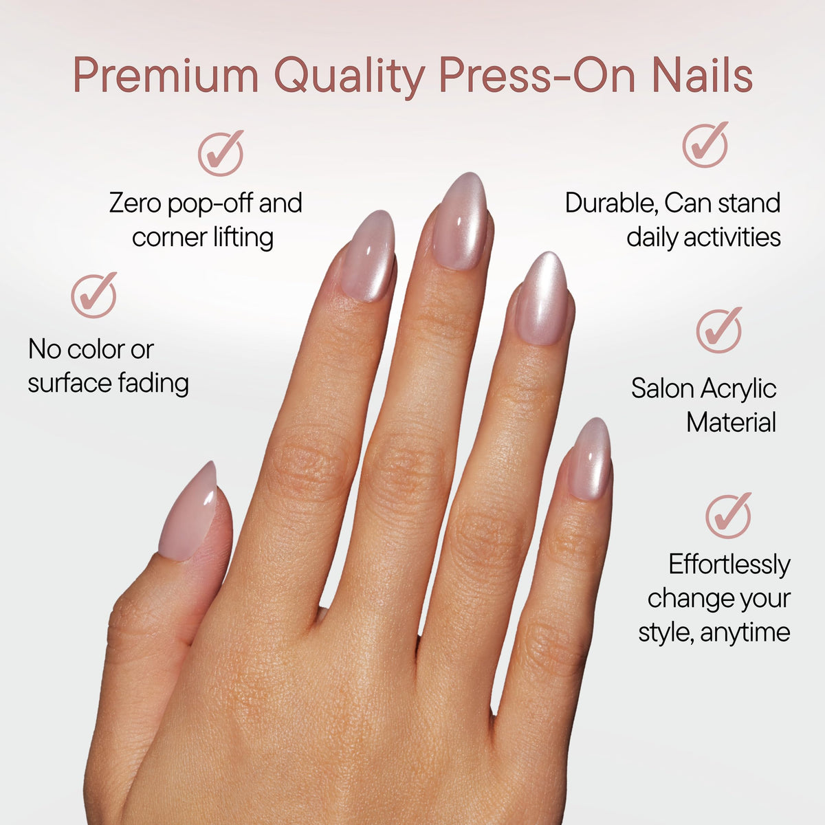 Celebritips Nail Art Press-On Nails, Short Almond, Reusable 32-Piece Kit