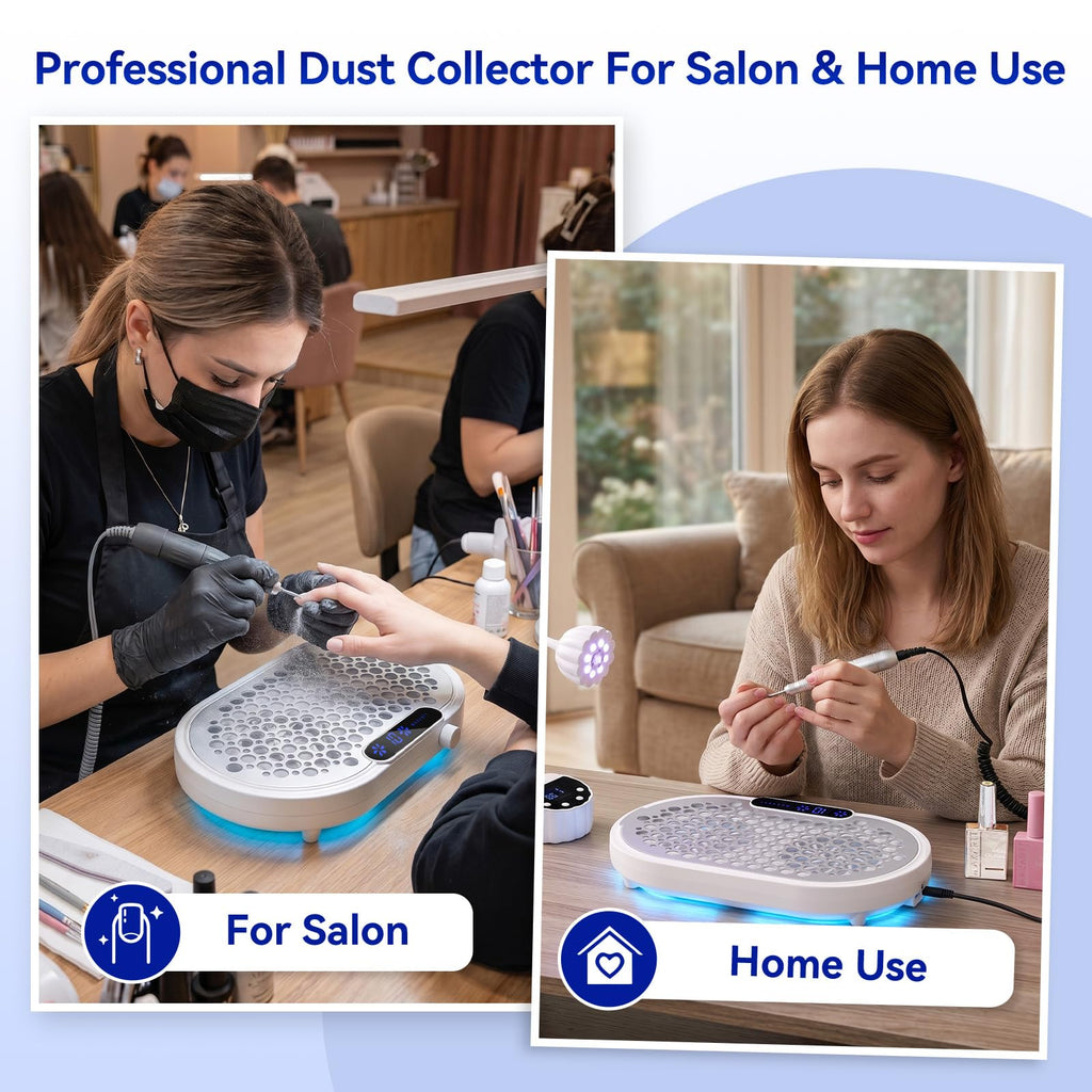 Makartt Nail Dust Collector with 4000RPM Brushless Dual-Turbo Suction