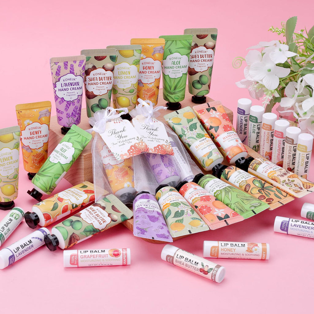 KONEUK Hand Cream and Lip Balm Gift Set