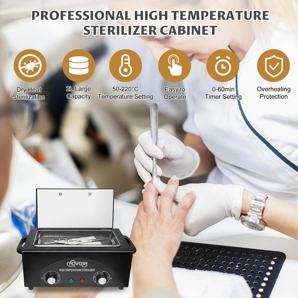 AOWOSA 2L High Temperature Dry Heat Metal Tool Cleaning Box