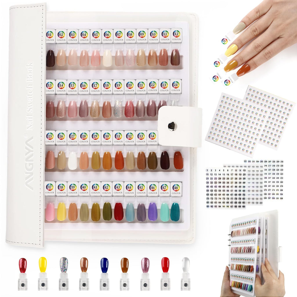 ANGNYA Magnetic Nail Swatch Book for Nail Color Display