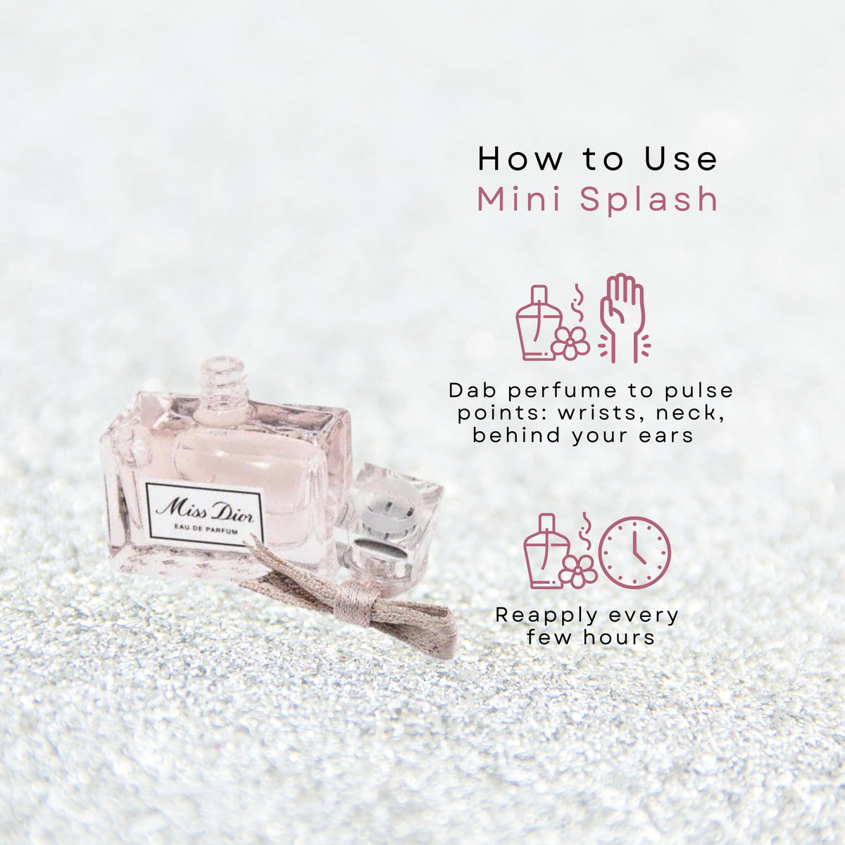 Miss Dior Eau de Parfum Mini Splash for Women, 0.17 oz