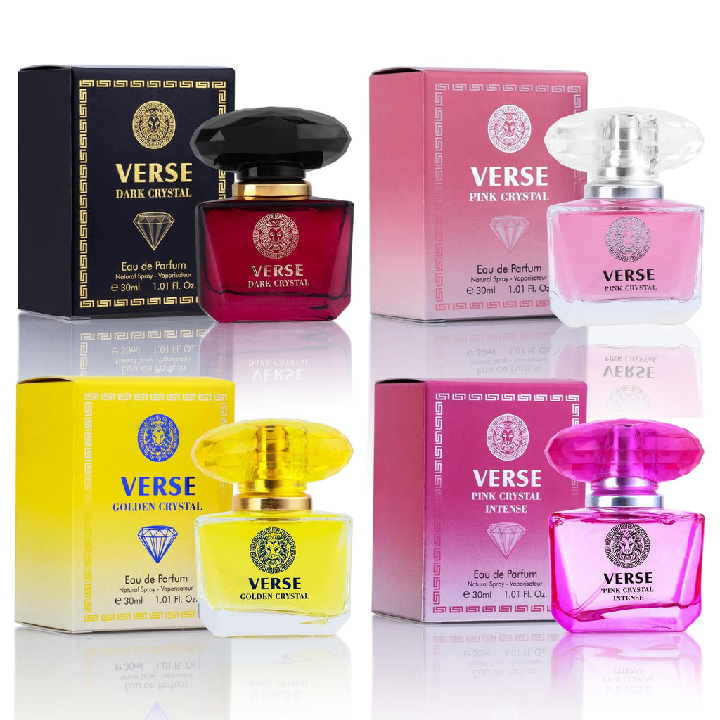 NovoGlow Verse 4-Piece Mini Fragrance Set for Women - Floral, Fruity & Woody Scents