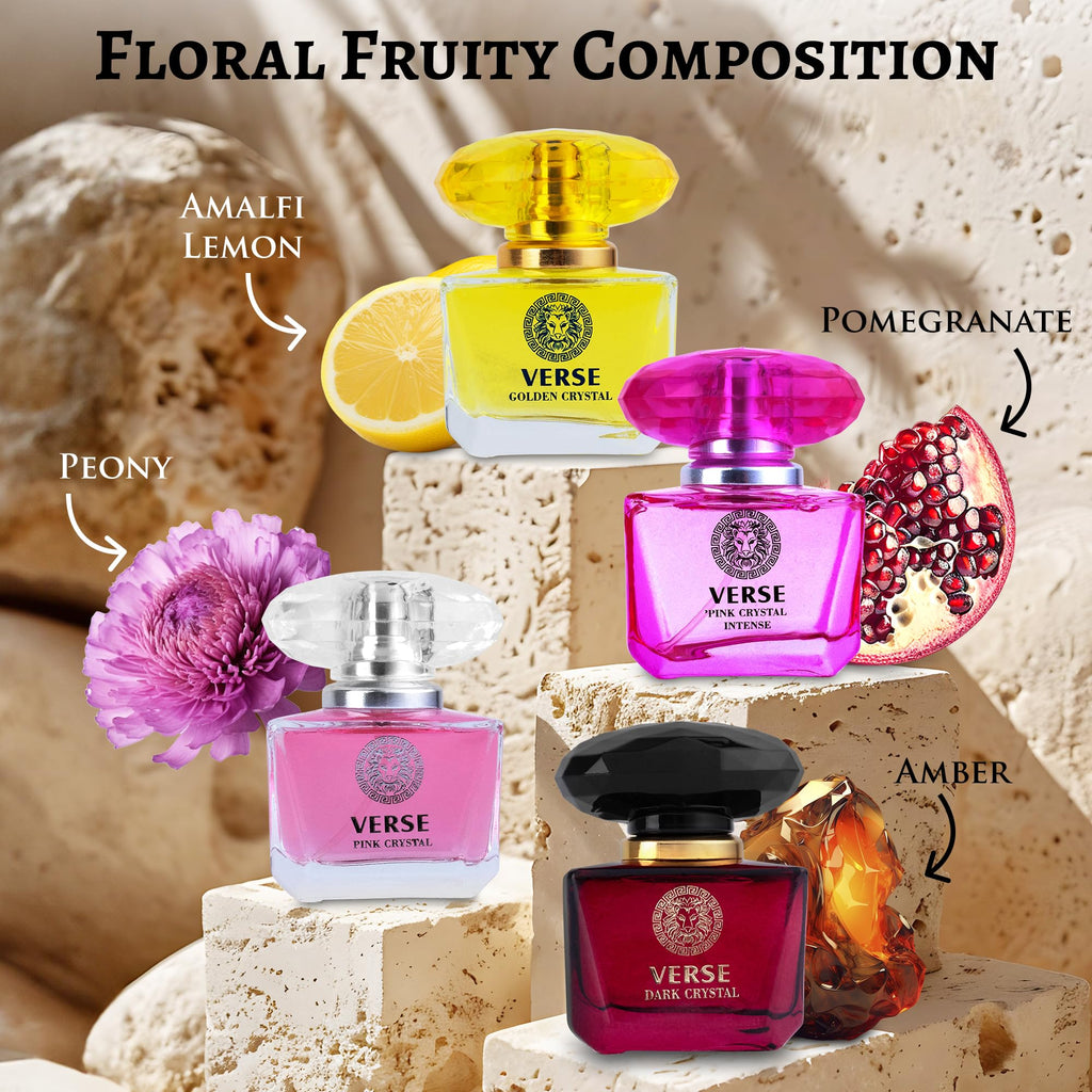 NovoGlow Verse 4-Piece Mini Fragrance Set for Women - Floral, Fruity & Woody Scents