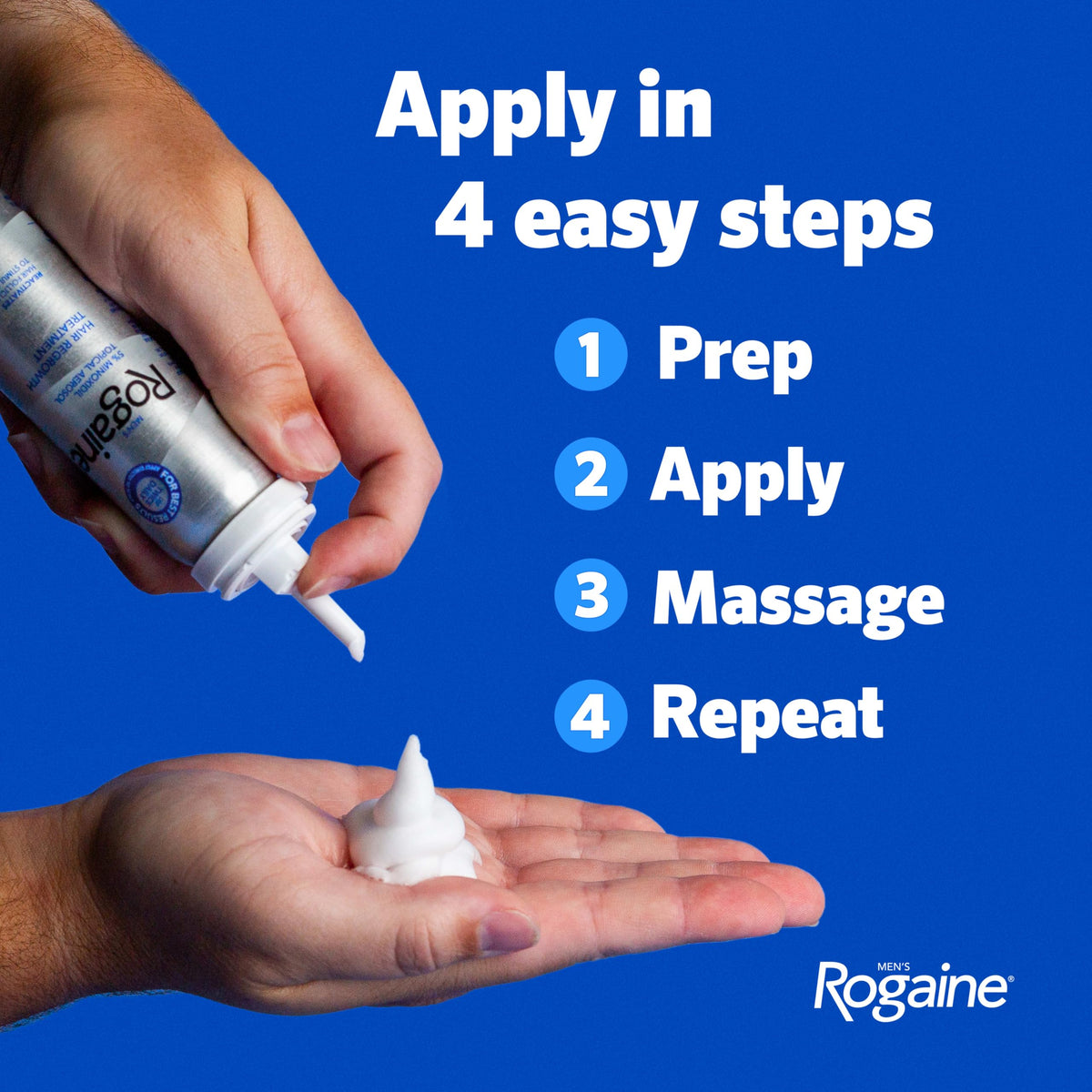 Rogaine Men's 5% Minoxidil Unscented Topical Hair Regrowth Foam