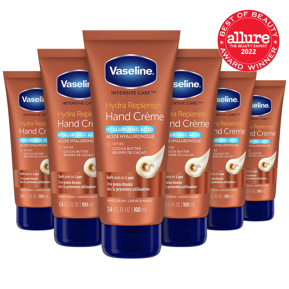Vaseline Intensive Care Hydra Replenish Hand Crème, 3.4 oz, 6 Count