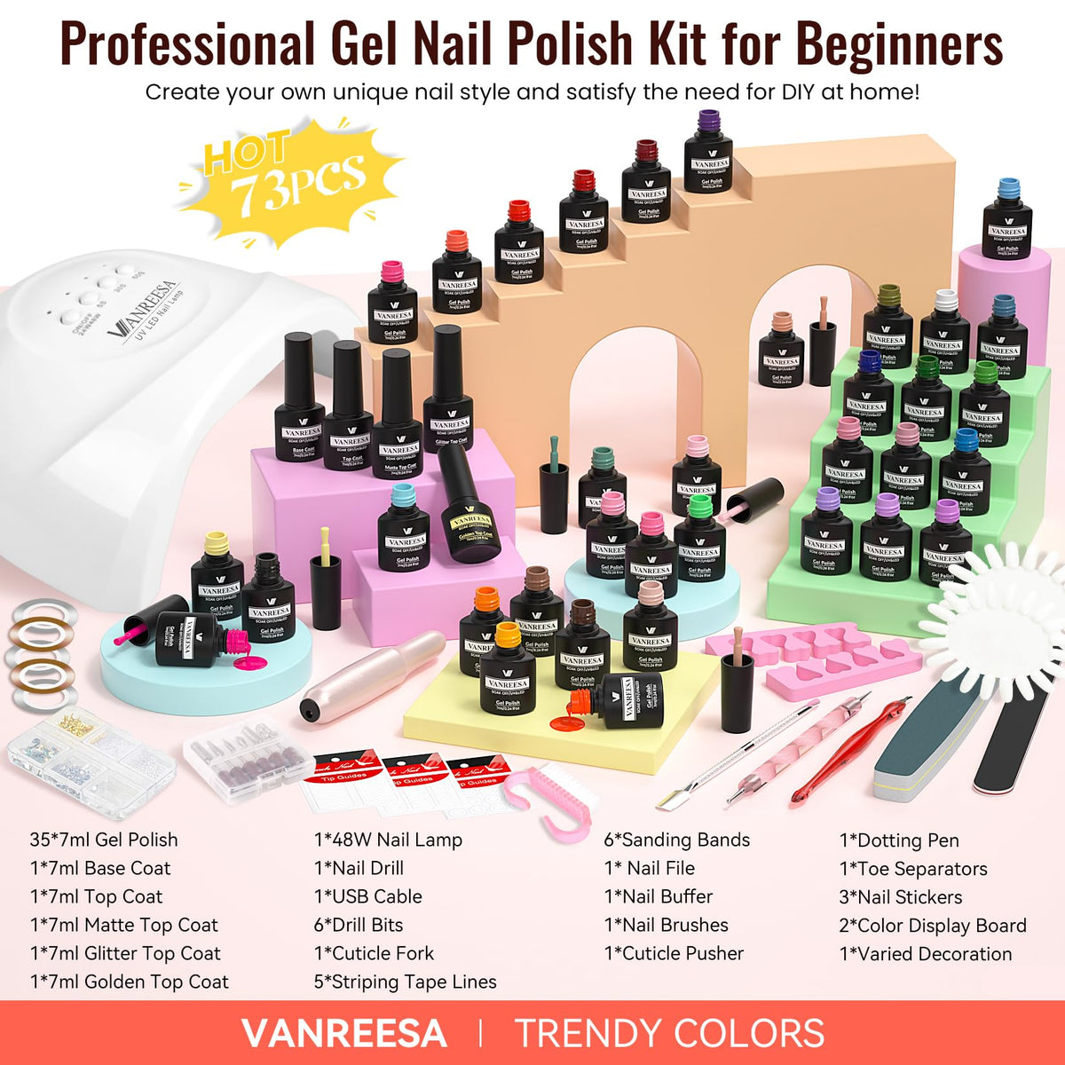 VANREESA Gel Nail Polish Kit for DIY Manicures