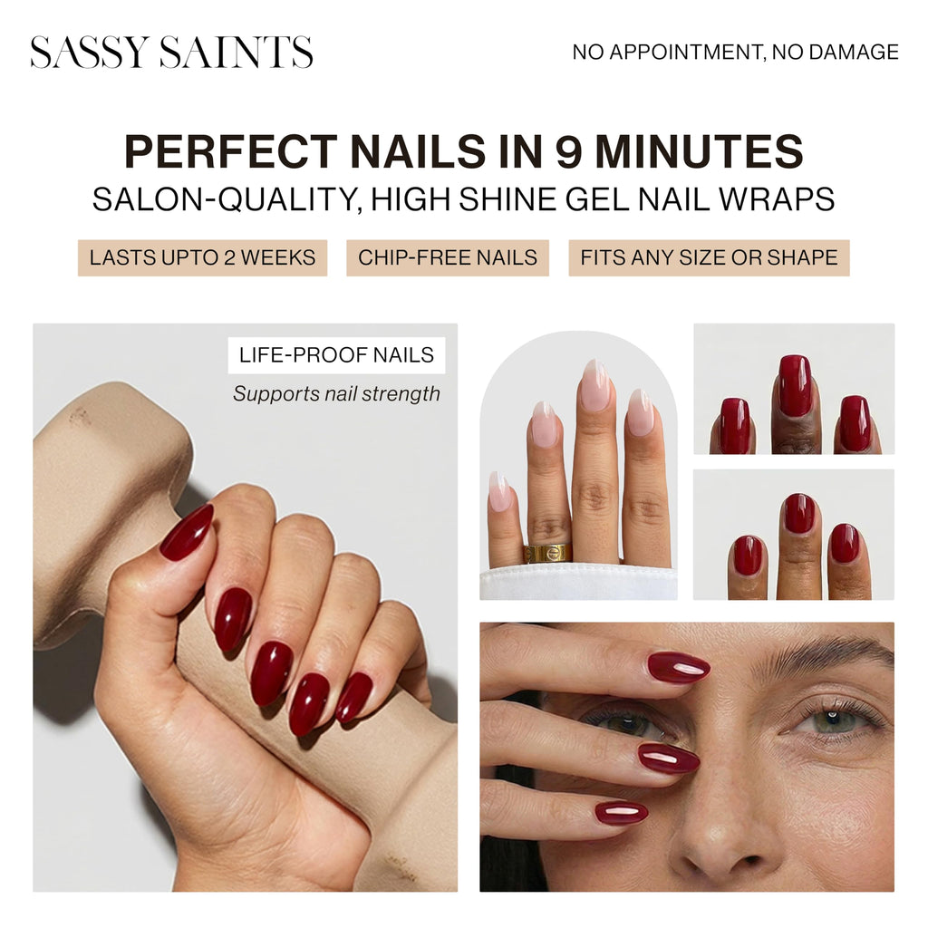 Sassy Saints UV-Free Pre-Cured Gel Nail Wraps