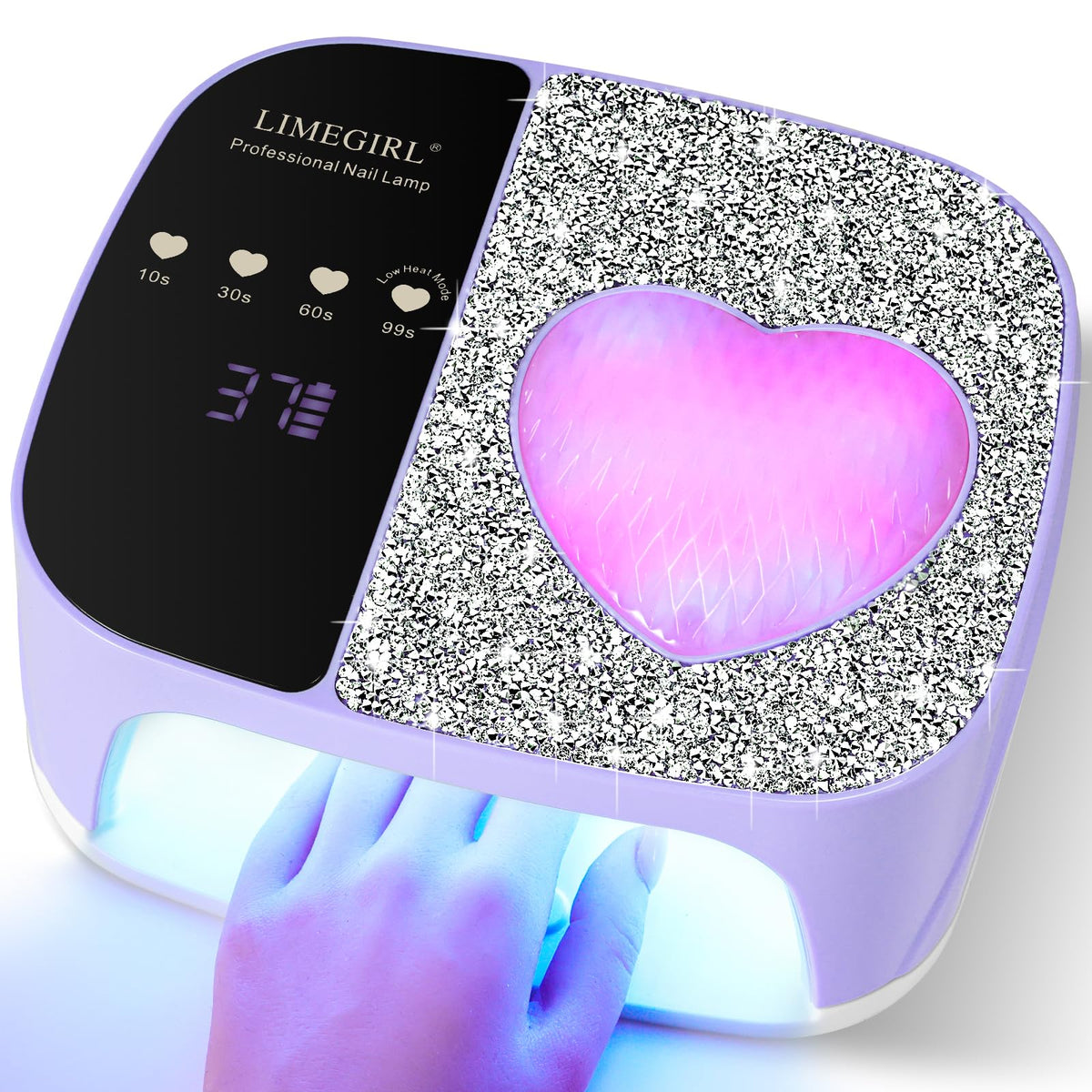 LIMEGIRL UV LED Nail Lamp Kit, Cordless Rechargeable Gel Polish Curing Light