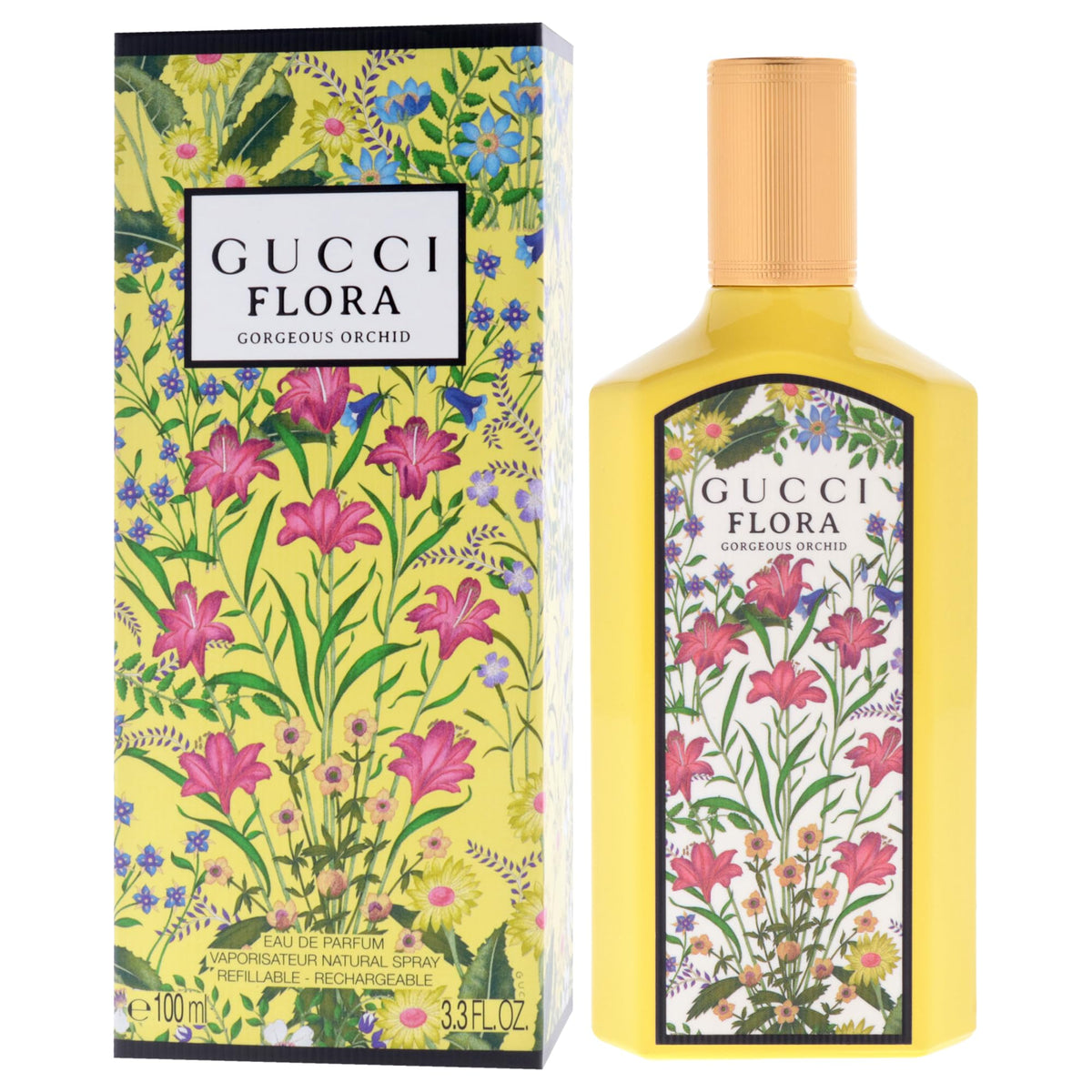 Gucci Flora Gorgeous Orchid Eau de Parfum for Women, 3.3 oz Refillable Spray