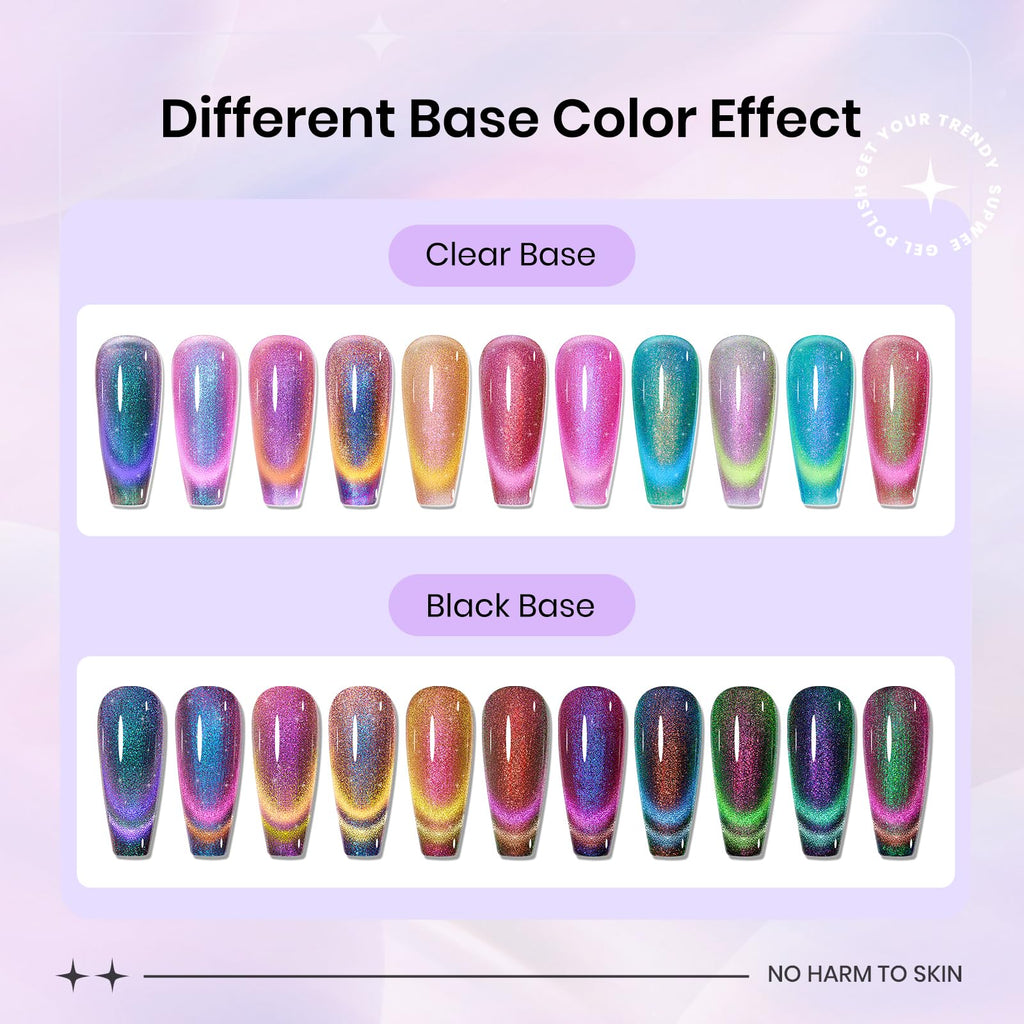 12-Color Cat Eye Gel Polish Collection with Magnetic Effect