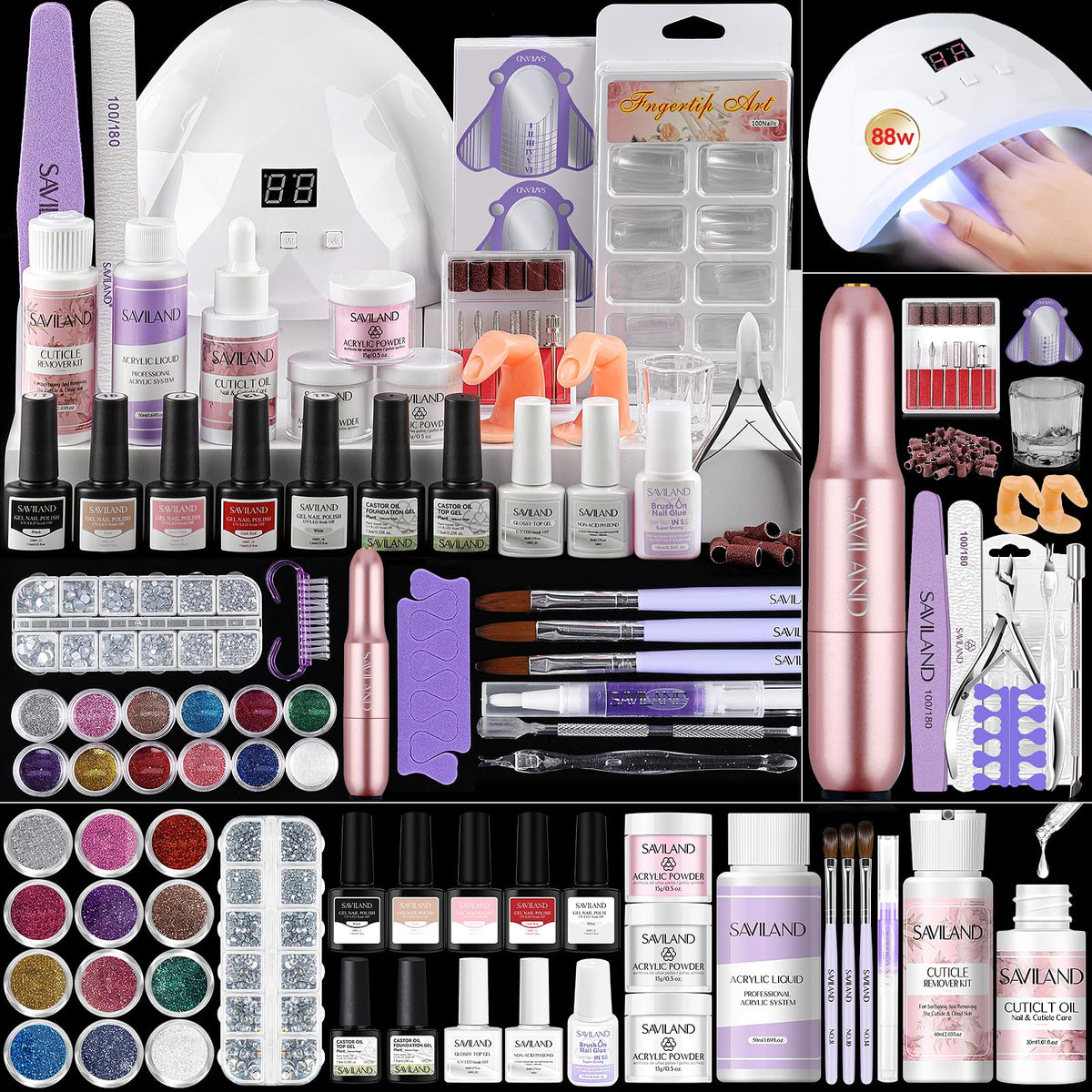 SAVILAND Acrylic Nail Kit for DIY Nail Extensions