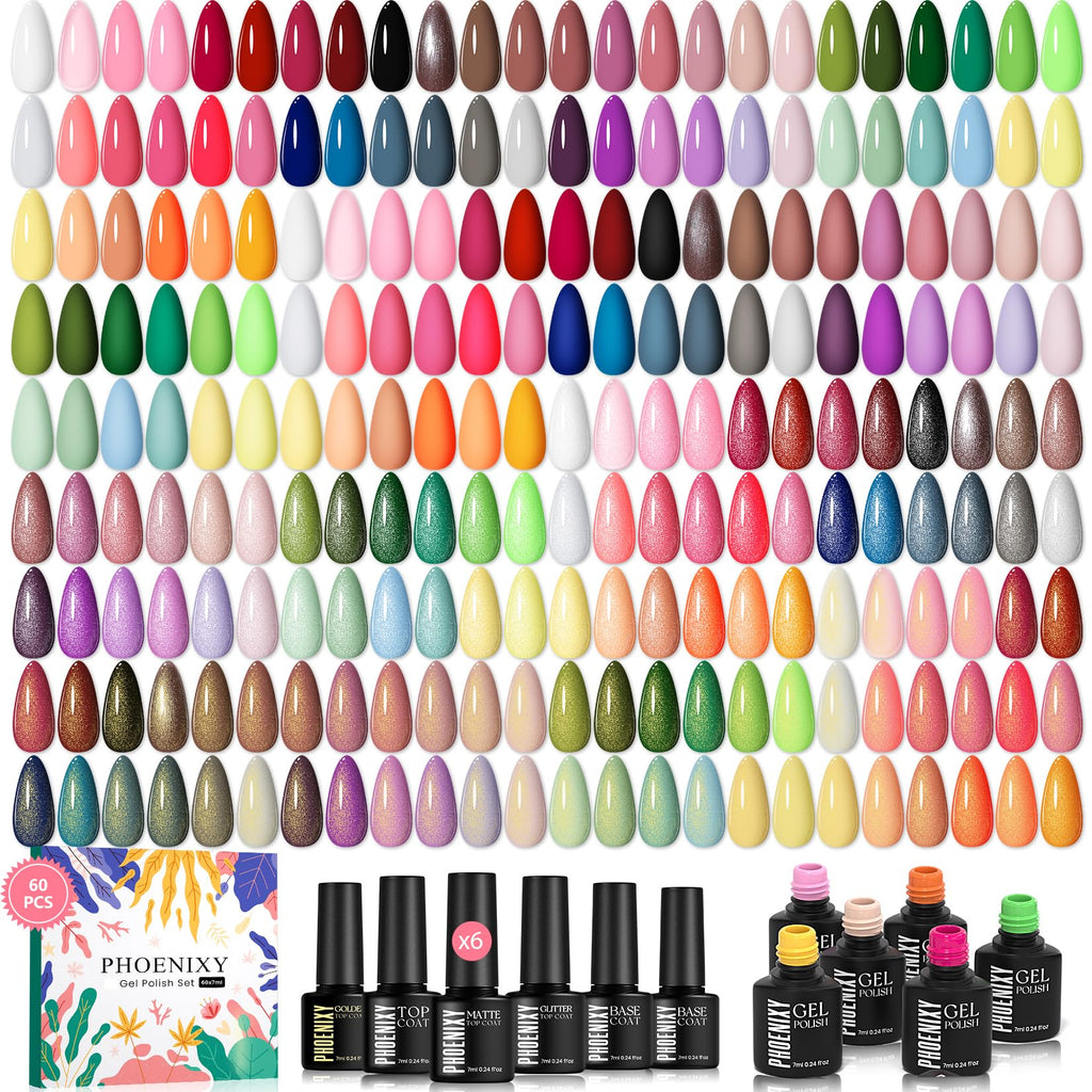 Phoenixy Gel Nail Polish Set with Vibrant Color Variety