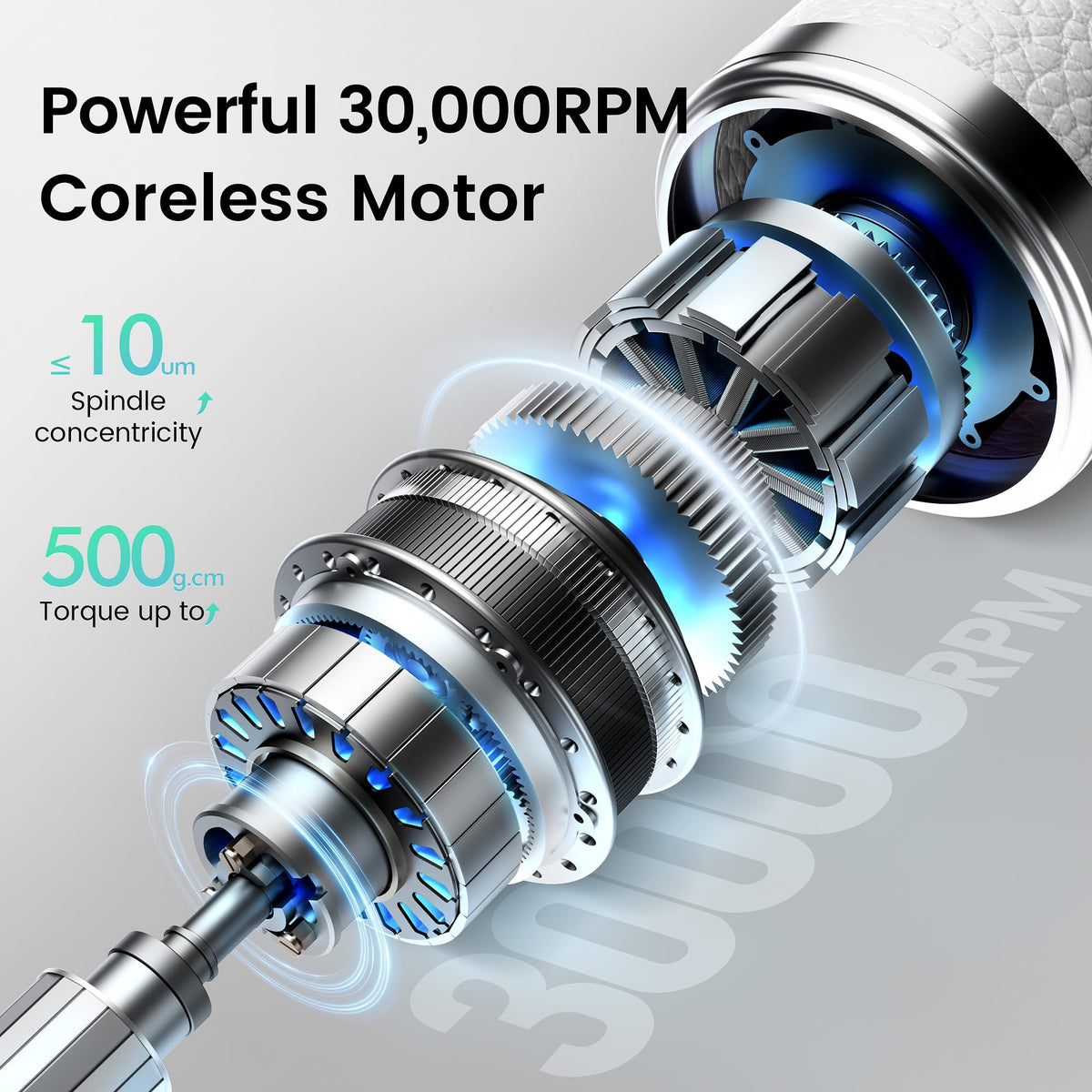 L'UGX Professional Cordless Nail Drill, Rechargeable Electric Nail File, 30,000 RPM