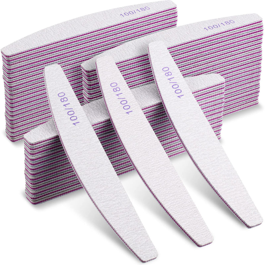 150-Piece 100/180 Grit Curved Double-Sided Nail Files