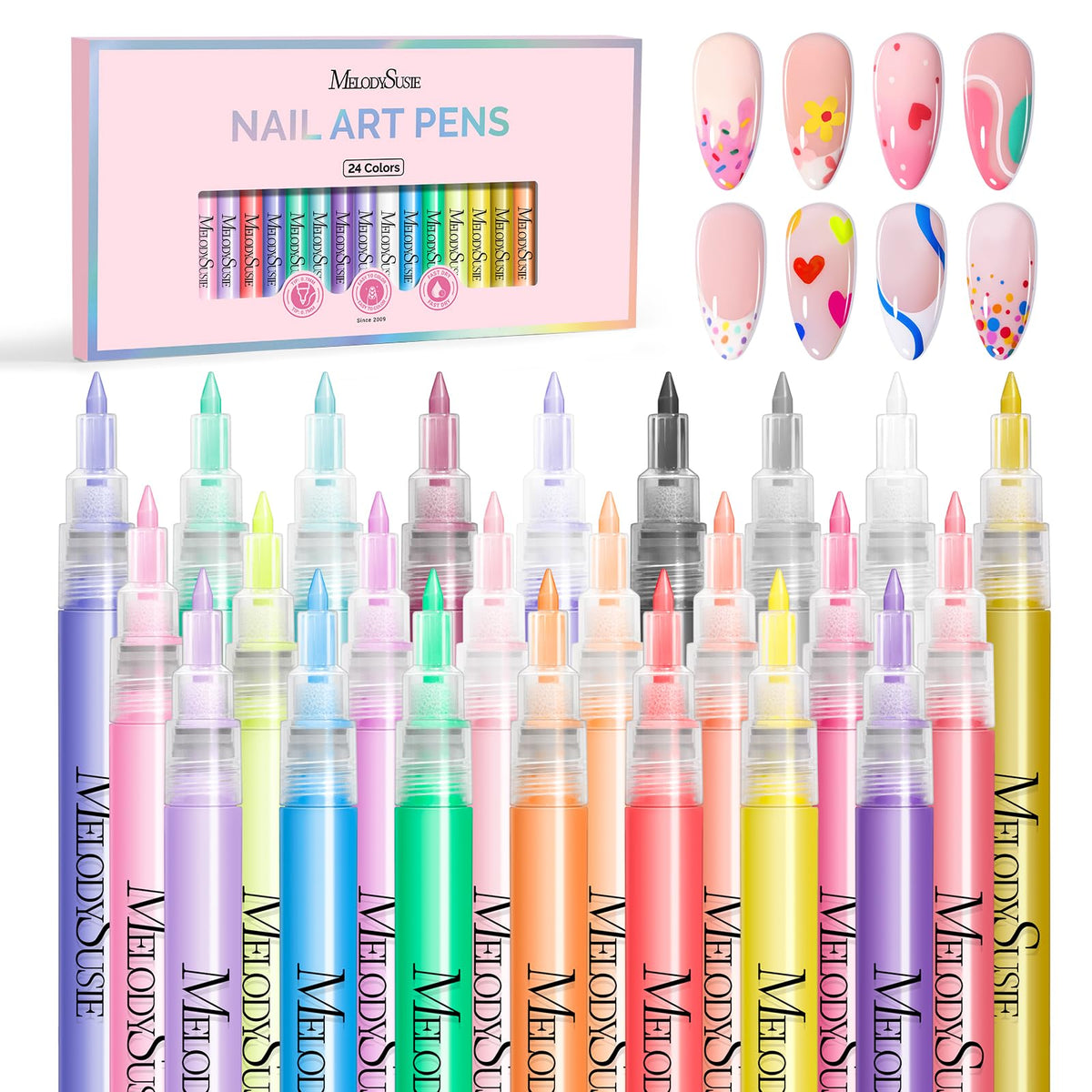 MelodySusie Nail Art Pens Set for Nail Design and Manicure