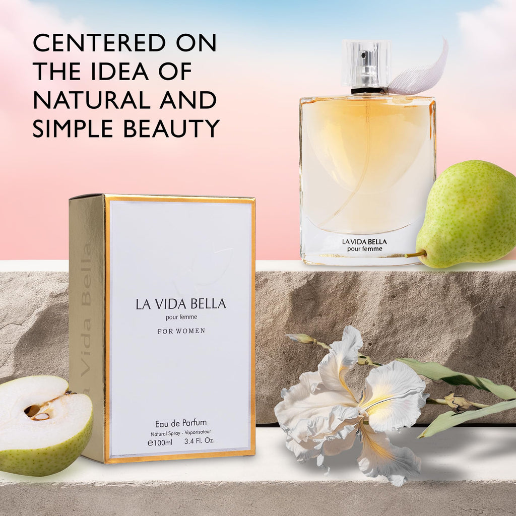 Urban Collection La Vida Bella Eau de Parfum for Women, Floral Fruity, 3.4 Fl Oz